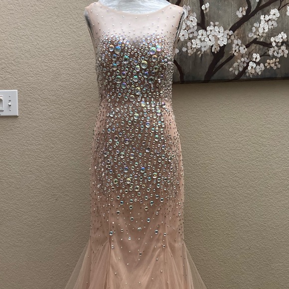 Dresses & Skirts - Pink Rhinestones Back Bow tie Mermaid Formal/Prom Dress